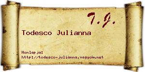 Todesco Julianna névjegykártya
